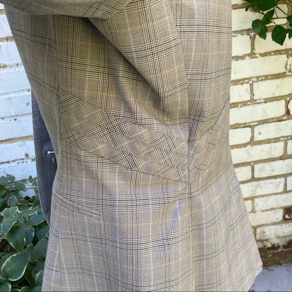 Larry Levine Notch Collar Blue Gray plaid 3 button Classic Blazer Jacket sz12 - Picture 10 of 15